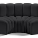 Arc 80" Vegan Leather Upholstered 3pc. Modular Sectional