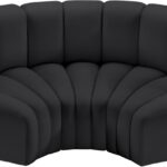 Arc 80" Vegan Leather Upholstered 3pc. Modular Sectional