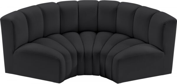 Arc 80" Vegan Leather Upholstered 3pc. Modular Sectional