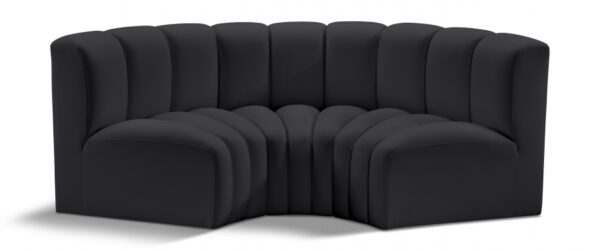 Arc 80" Vegan Leather Upholstered 3pc. Modular Sectional