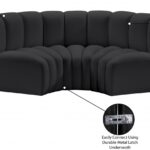 Arc 80" Vegan Leather Upholstered 3pc. Modular Sectional