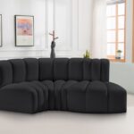 Arc 70" Vegan Leather Upholstered 3pc. Modular Sectional