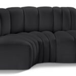 Arc 70" Vegan Leather Upholstered 3pc. Modular Sectional