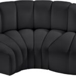 Arc 70" Vegan Leather Upholstered 3pc. Modular Sectional