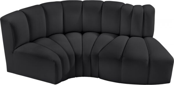 Arc 70" Vegan Leather Upholstered 3pc. Modular Sectional