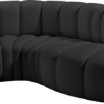 Arc 70" Vegan Leather Upholstered 3pc. Modular Sectional