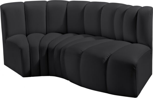 Arc 70" Vegan Leather Upholstered 3pc. Modular Sectional