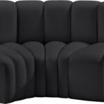 Arc 70" Vegan Leather Upholstered 3pc. Modular Sectional