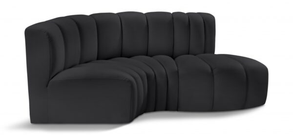Arc 70" Vegan Leather Upholstered 3pc. Modular Sectional
