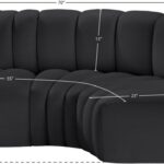 Arc 70" Vegan Leather Upholstered 3pc. Modular Sectional