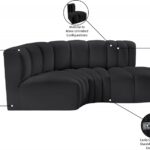 Arc 70" Vegan Leather Upholstered 3pc. Modular Sectional