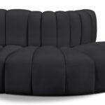 Arc 77" Vegan Leather Upholstered 3pc. Modular Sectional