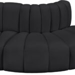 Arc 77" Vegan Leather Upholstered 3pc. Modular Sectional
