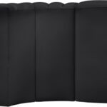 Arc 77" Vegan Leather Upholstered 3pc. Modular Sectional