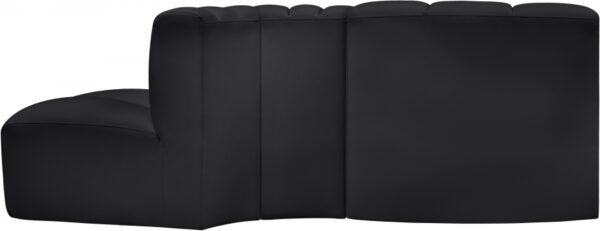Arc 77" Vegan Leather Upholstered 3pc. Modular Sectional