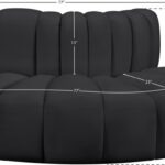 Arc 77" Vegan Leather Upholstered 3pc. Modular Sectional
