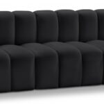 Arc 89.5" Vegan Leather Upholstered 3pc. Modular Sectional