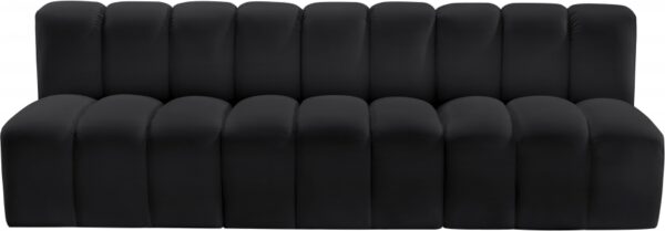 Arc 89.5" Vegan Leather Upholstered 3pc. Modular Sectional