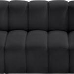 Arc 89.5" Vegan Leather Upholstered 3pc. Modular Sectional