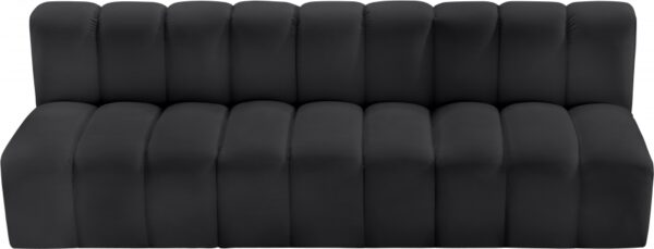 Arc 89.5" Vegan Leather Upholstered 3pc. Modular Sectional