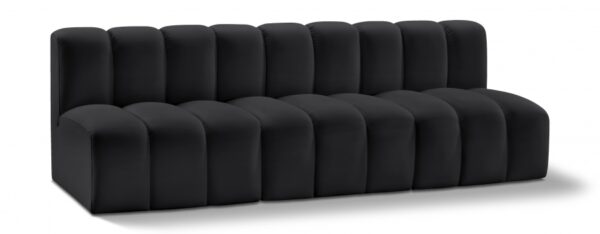 Arc 89.5" Vegan Leather Upholstered 3pc. Modular Sectional