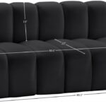 Arc 89.5" Vegan Leather Upholstered 3pc. Modular Sectional