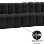 Arc 89.5" Vegan Leather Upholstered 3pc. Modular Sectional