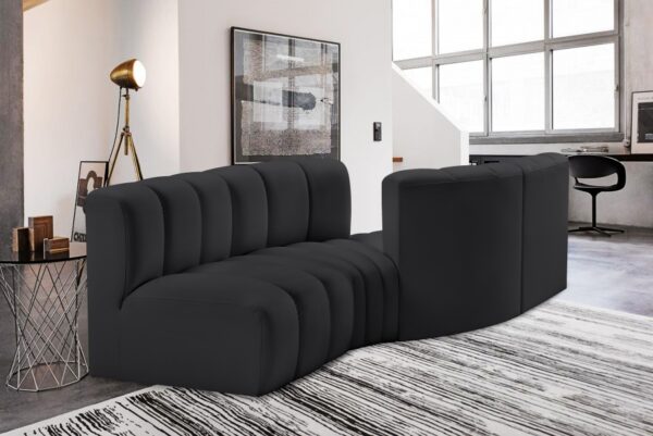 Arc 108" Vegan Leather Upholstered 4pc. Modular Sectional