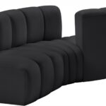 Arc 108" Vegan Leather Upholstered 4pc. Modular Sectional