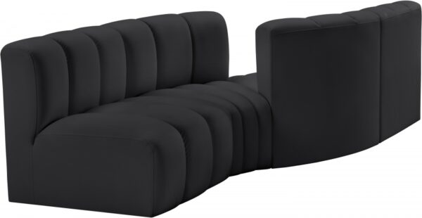 Arc 108" Vegan Leather Upholstered 4pc. Modular Sectional