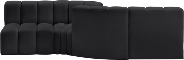 Arc 108" Vegan Leather Upholstered 4pc. Modular Sectional