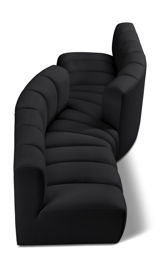 Arc 108" Vegan Leather Upholstered 4pc. Modular Sectional