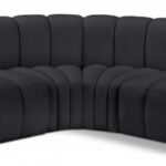 Arc 103" Vegan Leather Upholstered 4pc. Modular Sectional