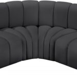 Arc 103" Vegan Leather Upholstered 4pc. Modular Sectional