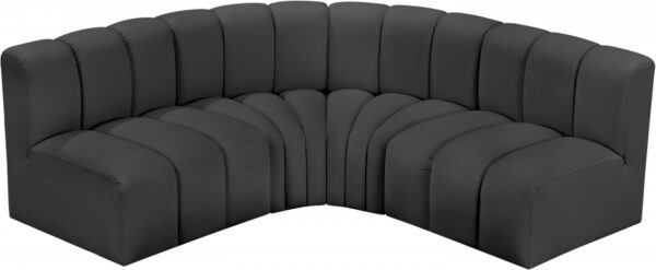 Arc 103" Vegan Leather Upholstered 4pc. Modular Sectional