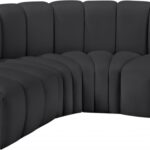 Arc 103" Vegan Leather Upholstered 4pc. Modular Sectional
