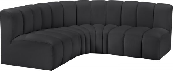 Arc 103" Vegan Leather Upholstered 4pc. Modular Sectional