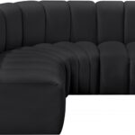 Arc 103" Vegan Leather Upholstered 4pc. Modular Sectional