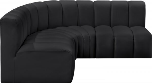 Arc 103" Vegan Leather Upholstered 4pc. Modular Sectional