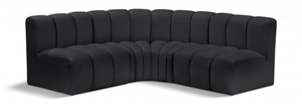Arc 103" Vegan Leather Upholstered 4pc. Modular Sectional
