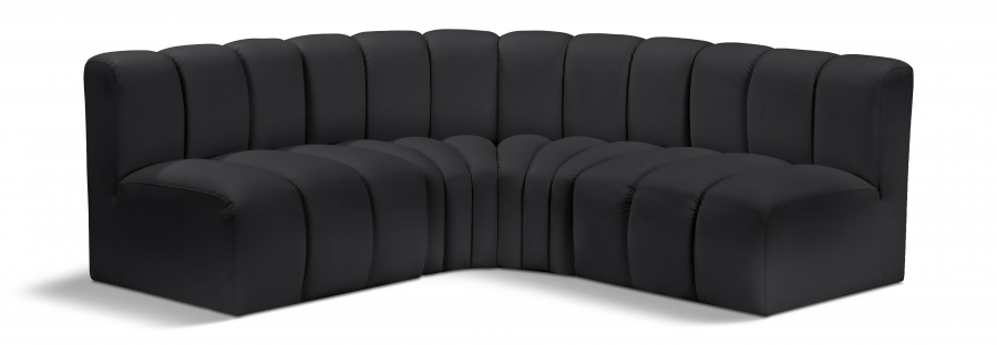 Arc 103" Vegan Leather Upholstered 4pc. Modular Sectional