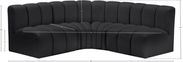 Arc 103" Vegan Leather Upholstered 4pc. Modular Sectional