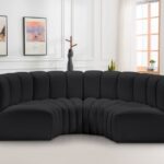 Arc 88" Vegan Leather Upholstered 4pc. Modular Sectional