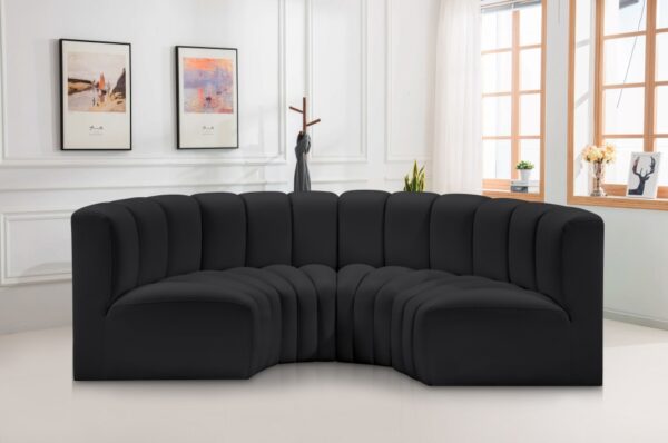 Arc 88" Vegan Leather Upholstered 4pc. Modular Sectional