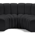 Arc 88" Vegan Leather Upholstered 4pc. Modular Sectional