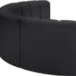 Arc 88" Vegan Leather Upholstered 4pc. Modular Sectional