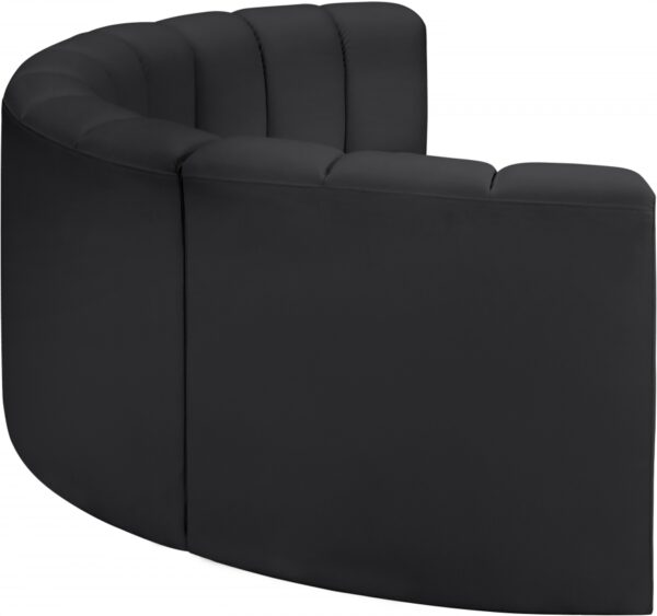Arc 88" Vegan Leather Upholstered 4pc. Modular Sectional