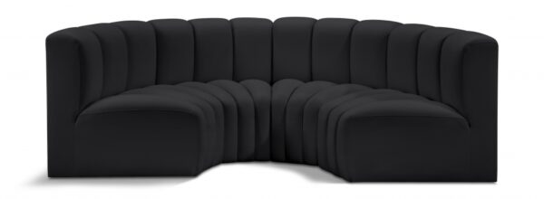 Arc 88" Vegan Leather Upholstered 4pc. Modular Sectional