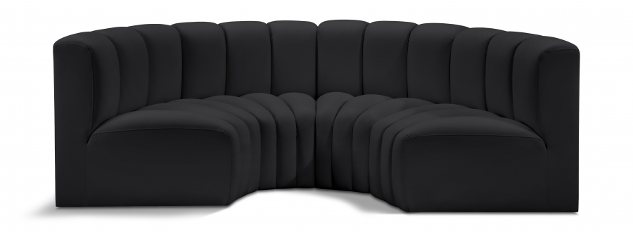 Arc 88" Vegan Leather Upholstered 4pc. Modular Sectional