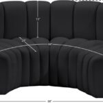 Arc 88" Vegan Leather Upholstered 4pc. Modular Sectional